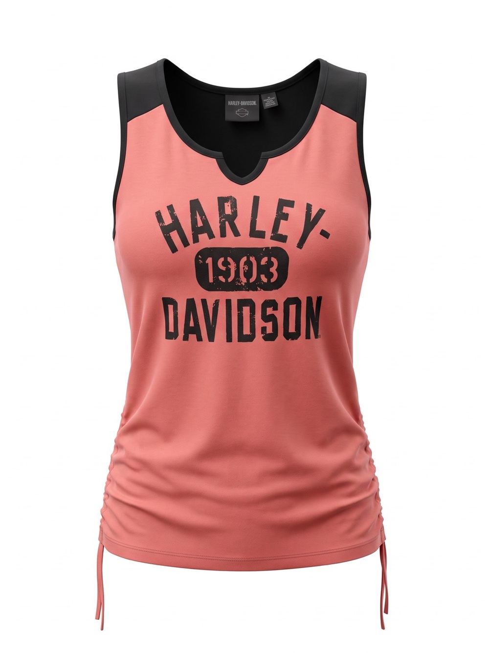 Harley-Davidson Coral and Black Graphic Tank Top